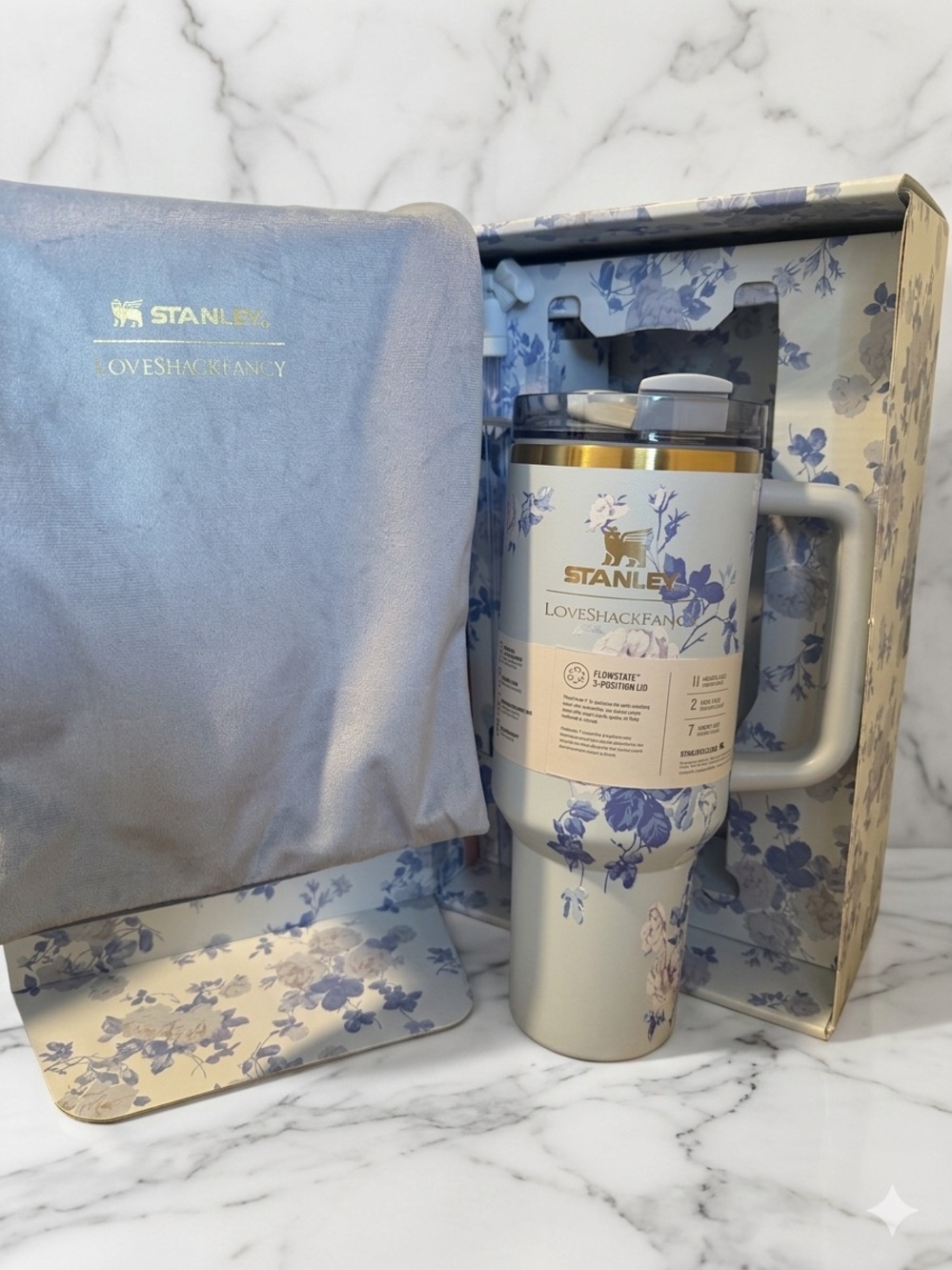LoveShackFancy | STANLEY | 40 oz Limited Edition Blue Floral Tumbler